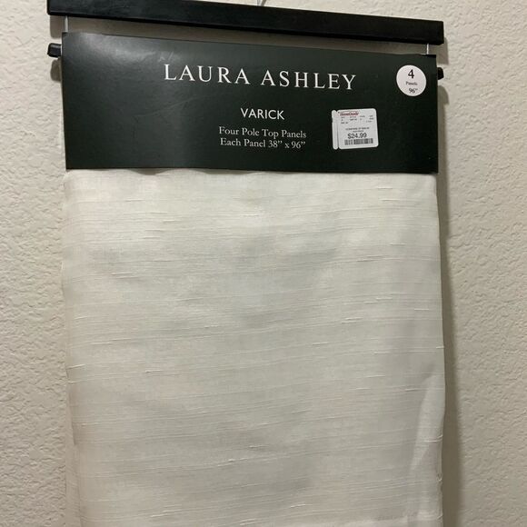 Set of 2 Laura Ashley varick Pole Top Window Curtains Two 38 x 96” Panels New - Picture 4 of 7